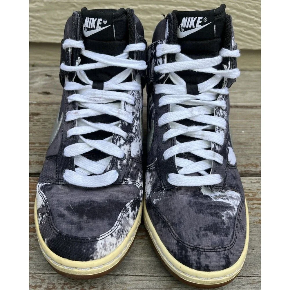 Nike Dunk Sky Hi High Women's 8 Hidden Wedge Sneakers Black/Gray 543258-004